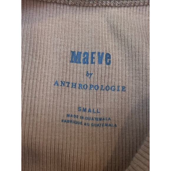 Maeve Women's Size Small Peach Tan Sleeveless Ribbed Summer Tank Top - Picture 2 of 6